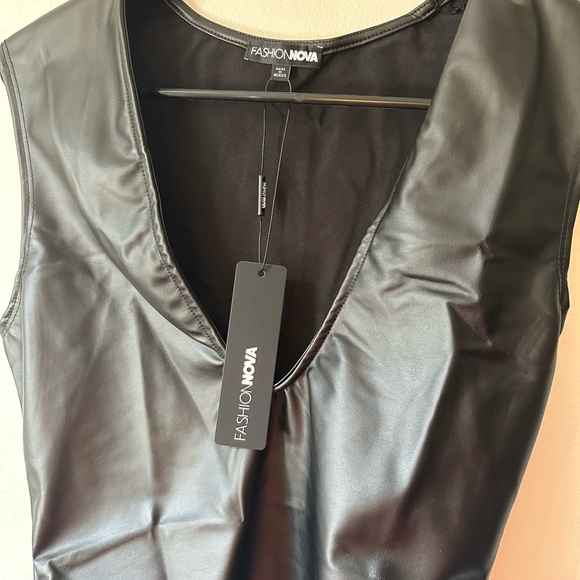 Not That Into You PU Bodysuit - Black - Picture 11 of 14